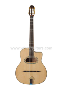 D-deliği veya Oval delik Sol El Çingene Caz Gitarı (AGJ200)