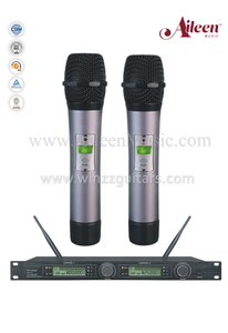 Müzik Aleti Çift Alıcılı FM UHF MIC Kablosuz Mikrofon (AL-2000UM)