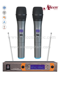 Müzik Çift Alıcılı FM UHF MIC Kablosuz Mikrofon (AL-925UML)